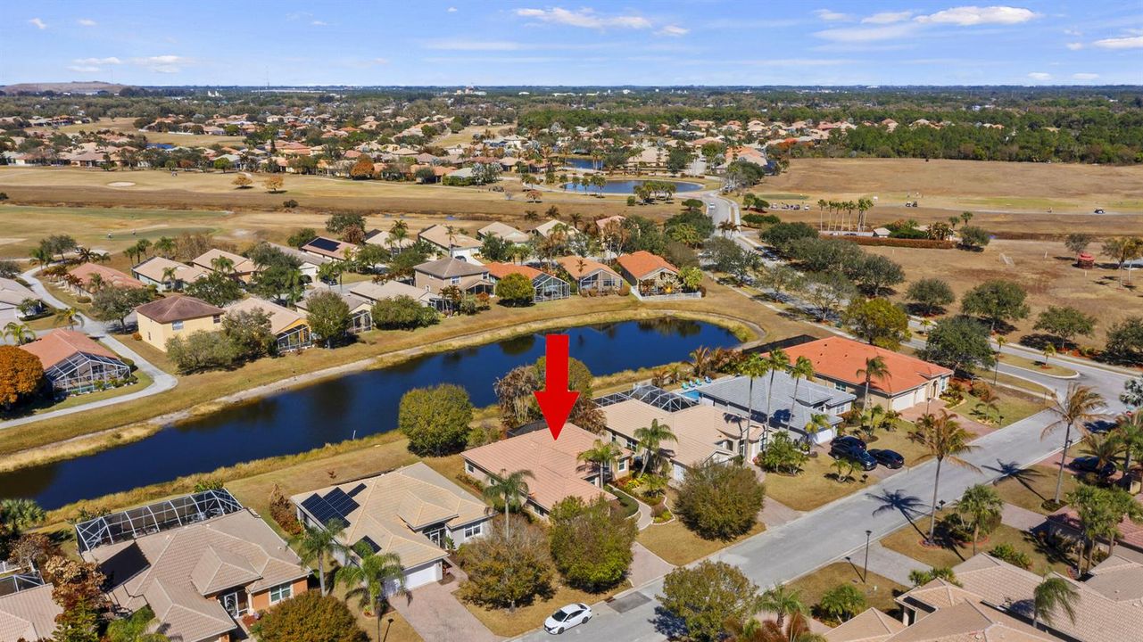Arrow shows main house