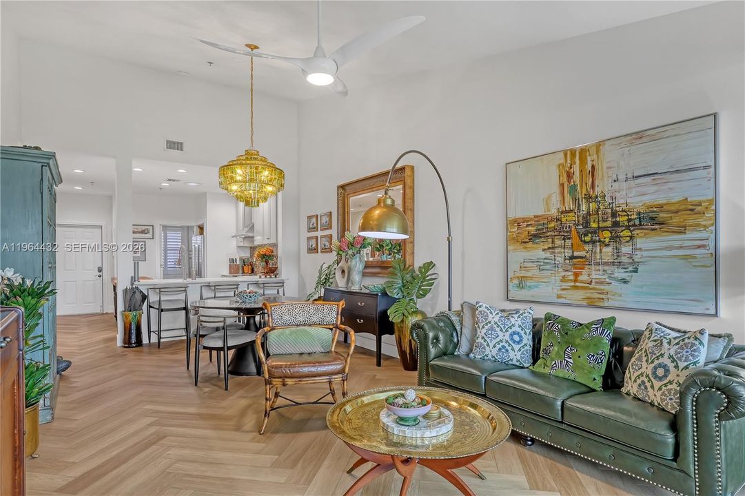 Herringbone Engineered Custom Flooring Throughout