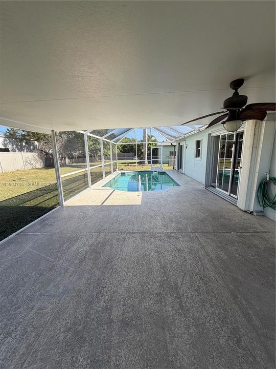 Covered pool area view