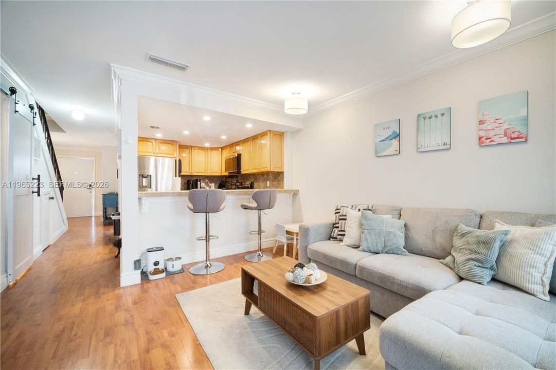 Photo of 338 Majorca Ave, from living room, looking in towards kitchen