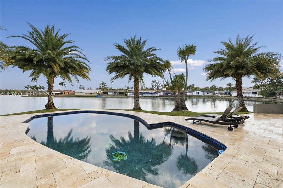 View of Pool Area and Expansive Lake Views