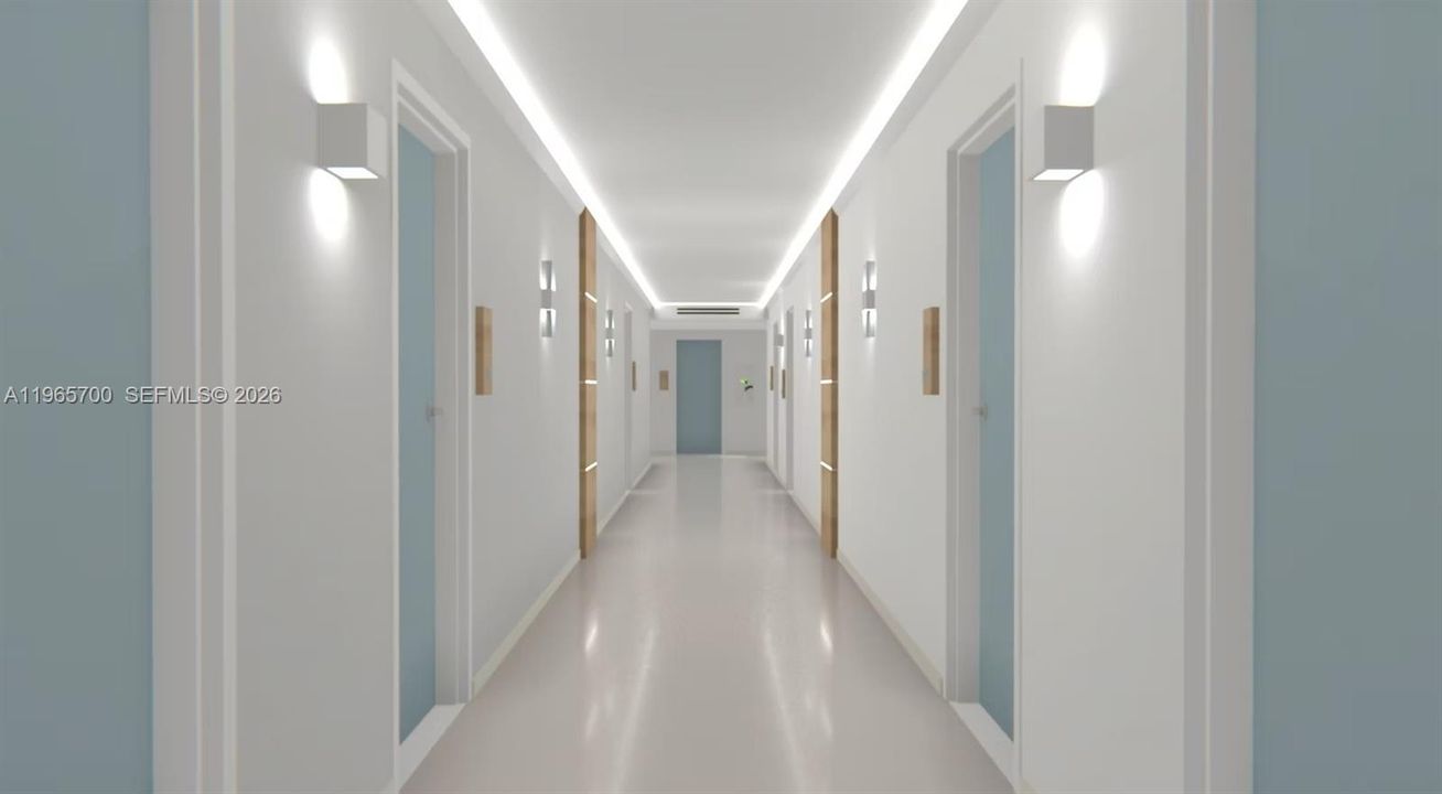 Rendering of hallway