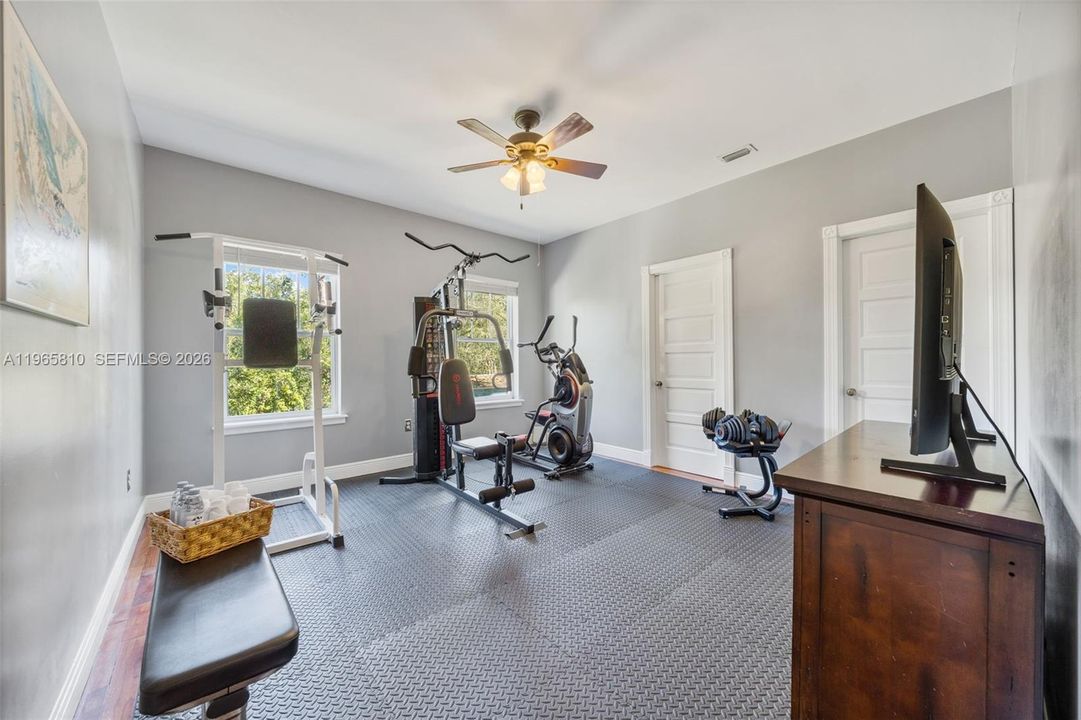 Bedroom #4 used as gym
