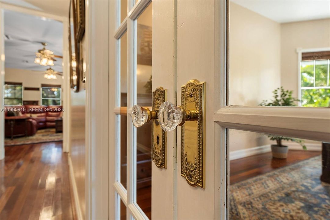 Glass doors to office