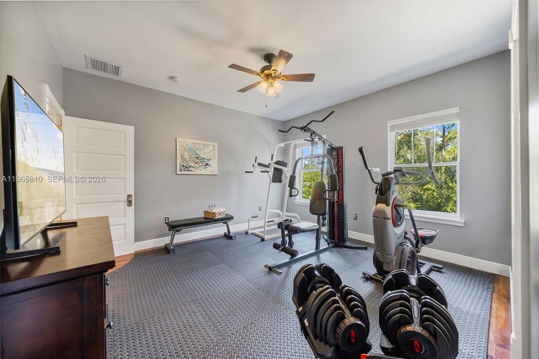 Bedroom #4 used as gym