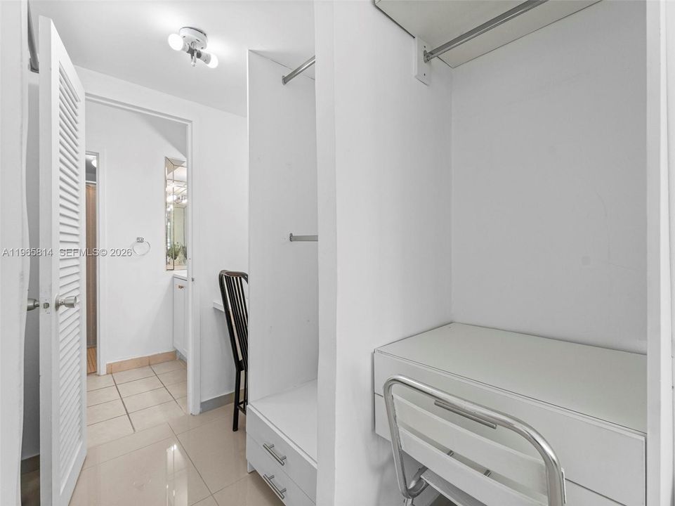 Closet and work space