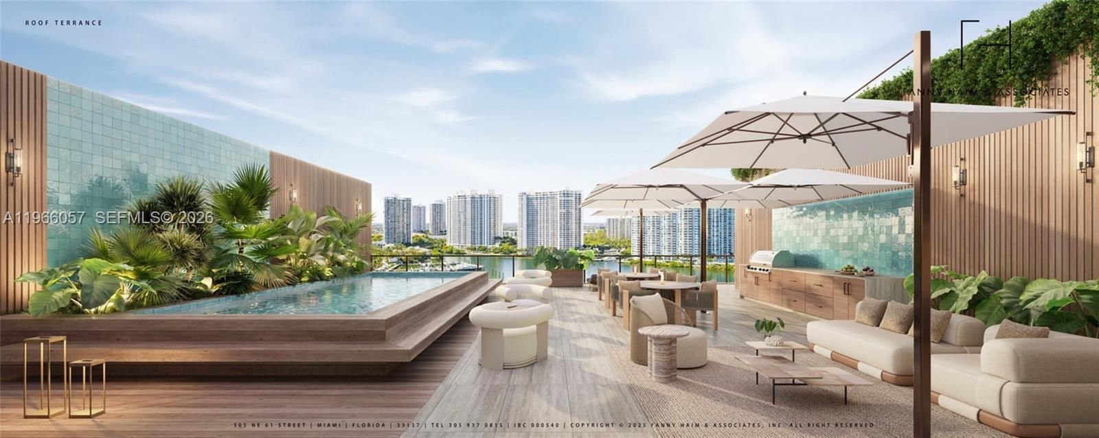 Outdoor terrace facing Williams Island virtual staged by Fanny Haim & Associates