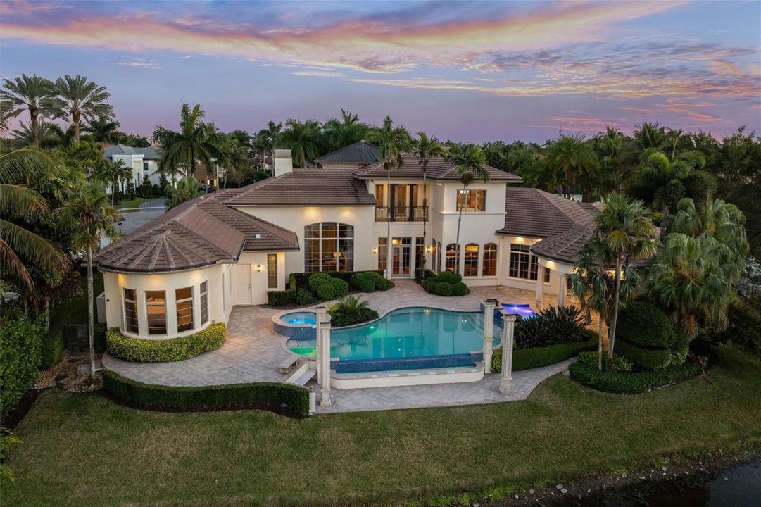Aerial Views of Backyard and Pool Patio