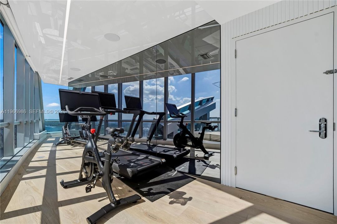 gym in primary bedroom