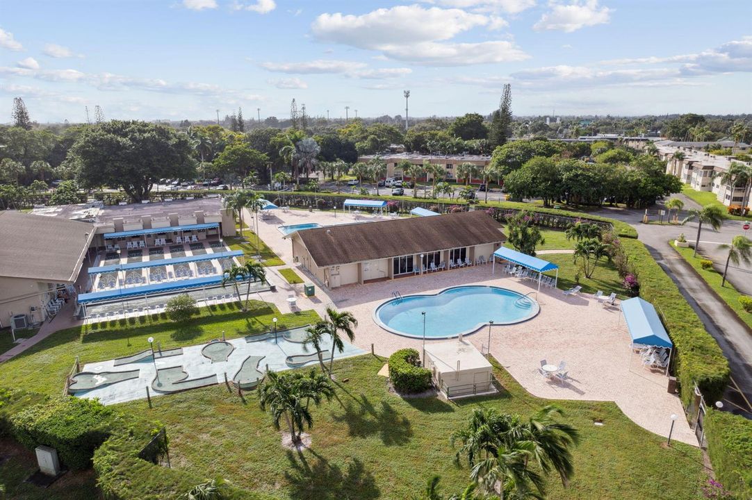 aerial view community pool