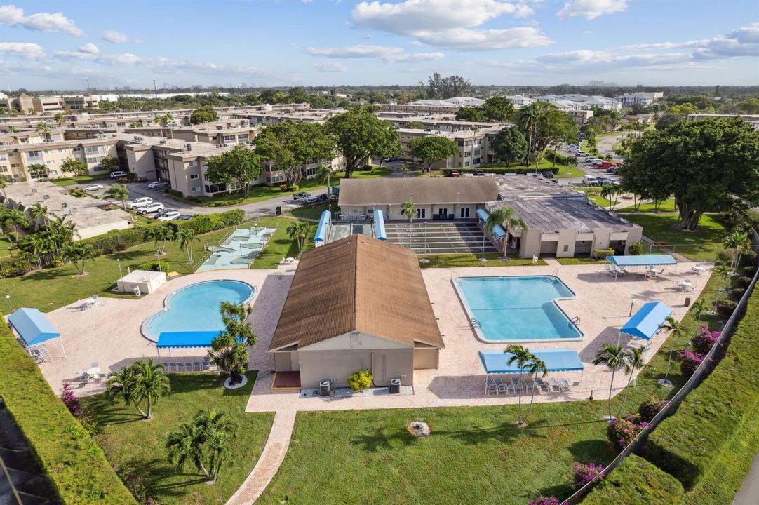 aerial view community pool