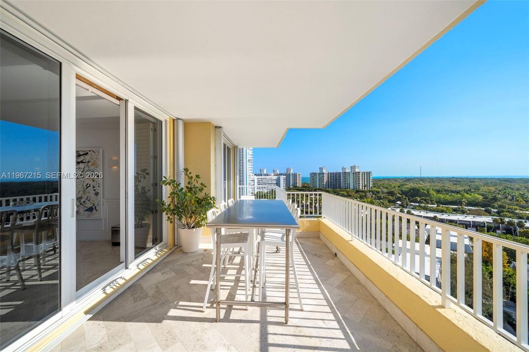 Southwest facing balcony