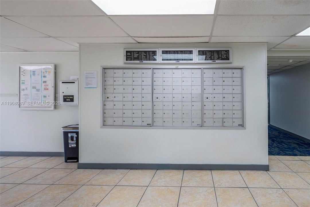 Mailboxes in the Lobby