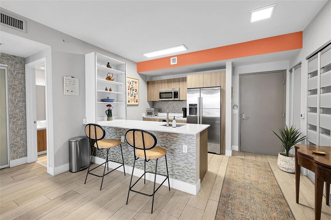 View of Kitchen from the living room