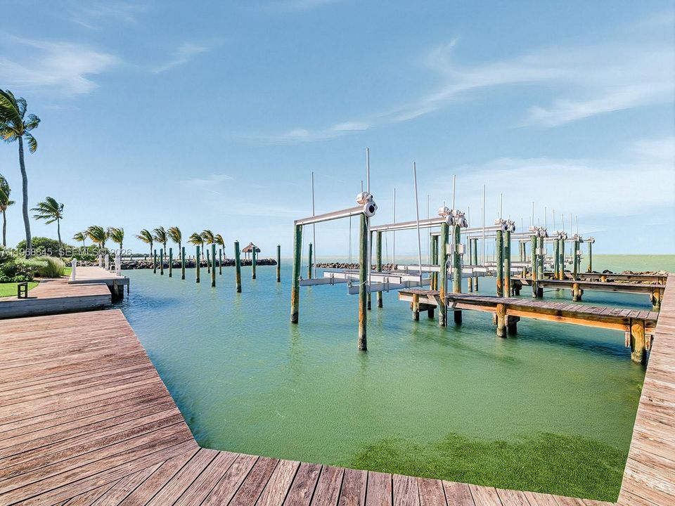 16 deep water boat slips in a protected basin (6 with boat lifts)