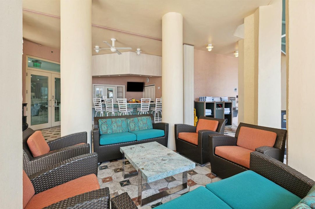 Pool seating area