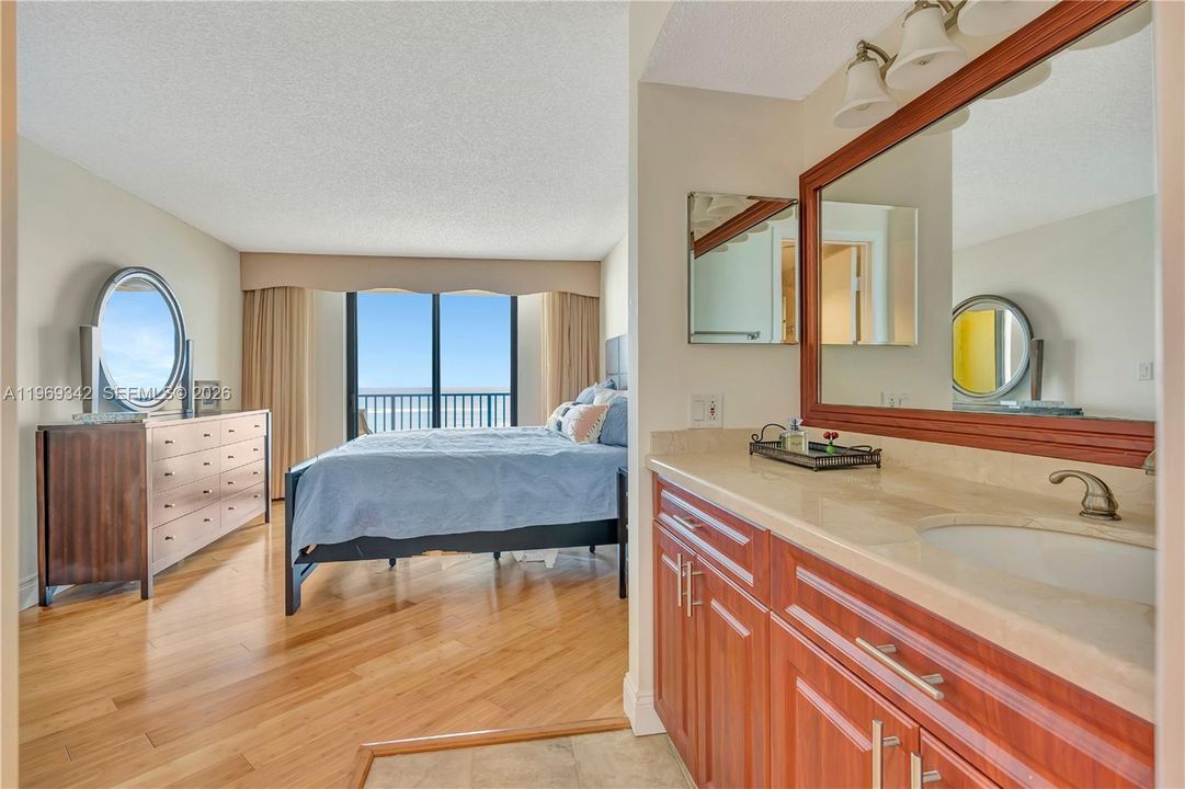 Spacious vanity and dressing area