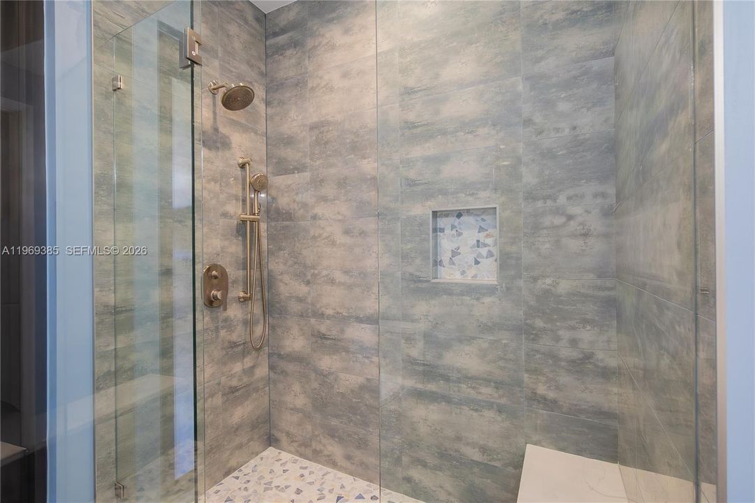 a huge walk in shower