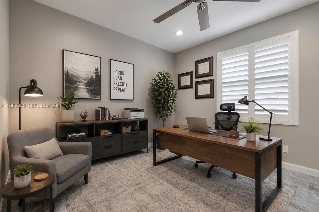 OFFICE SPACE OR BEDROOM 2 YOU CHOOSE!  VIRTUALLY STAGED