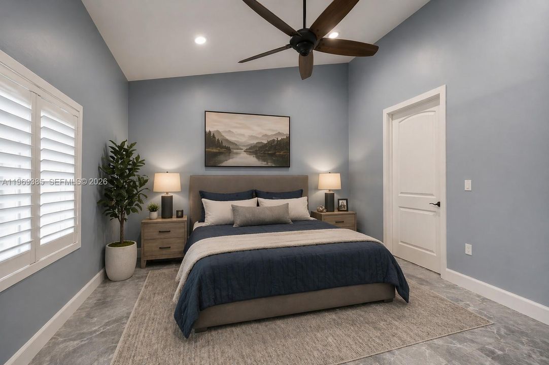 BEDROOM 3 WITH ITS OWN BATH AND HUGE CLOSET VIRTUALLY STAGED