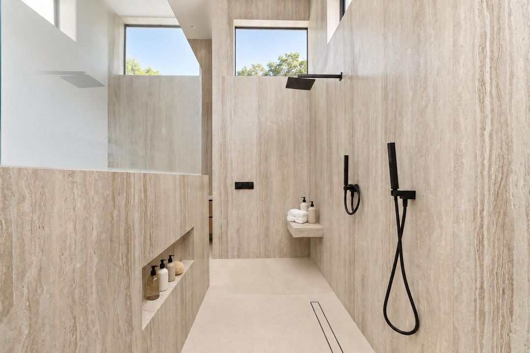 Luxury Spa Shower with Rolled Towels