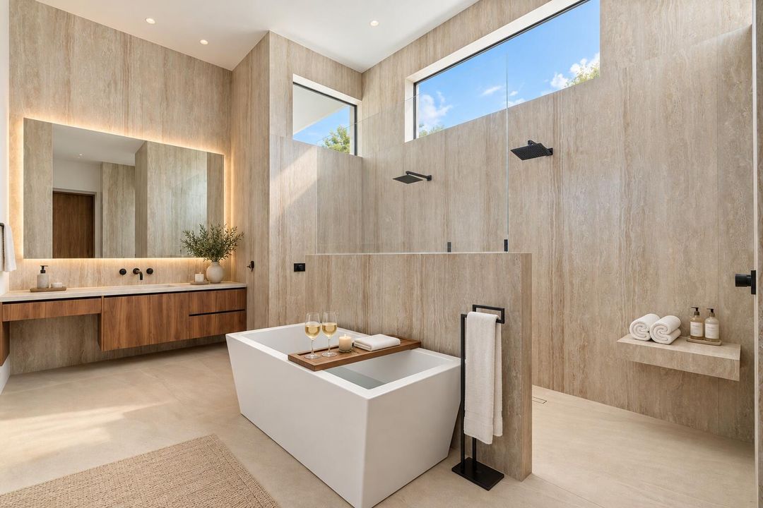 Luxury spa bathroom retreat