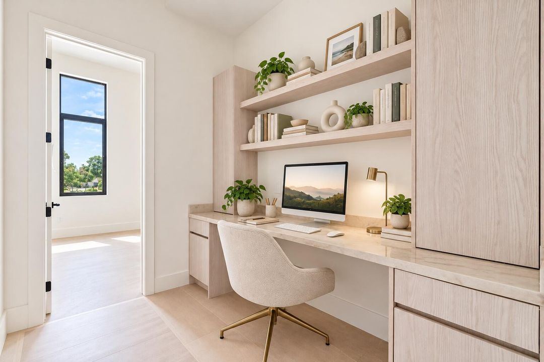 Brightened built-in homework nook