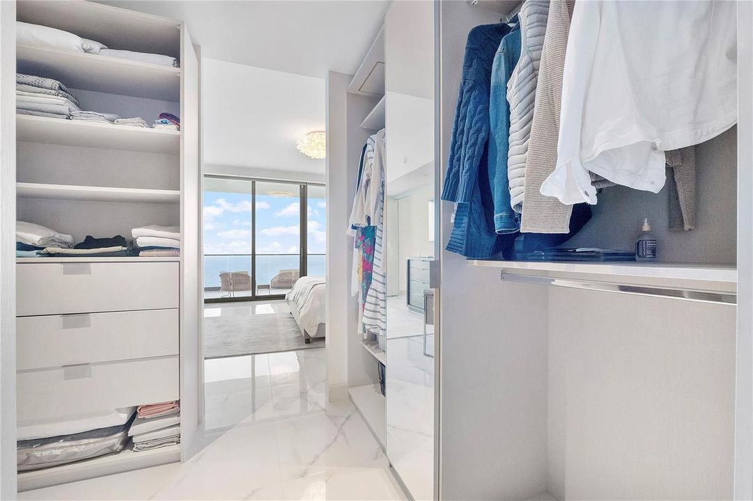 Finished closets in primary