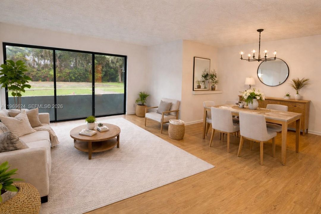 Virtually staged living room