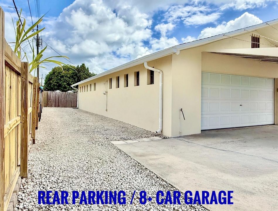 Rear Parking - 8 car garage