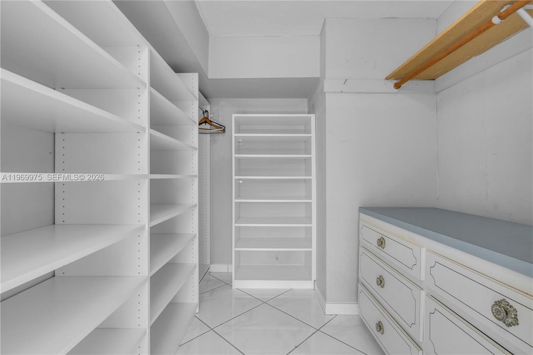 Ground level suite walk in closet.