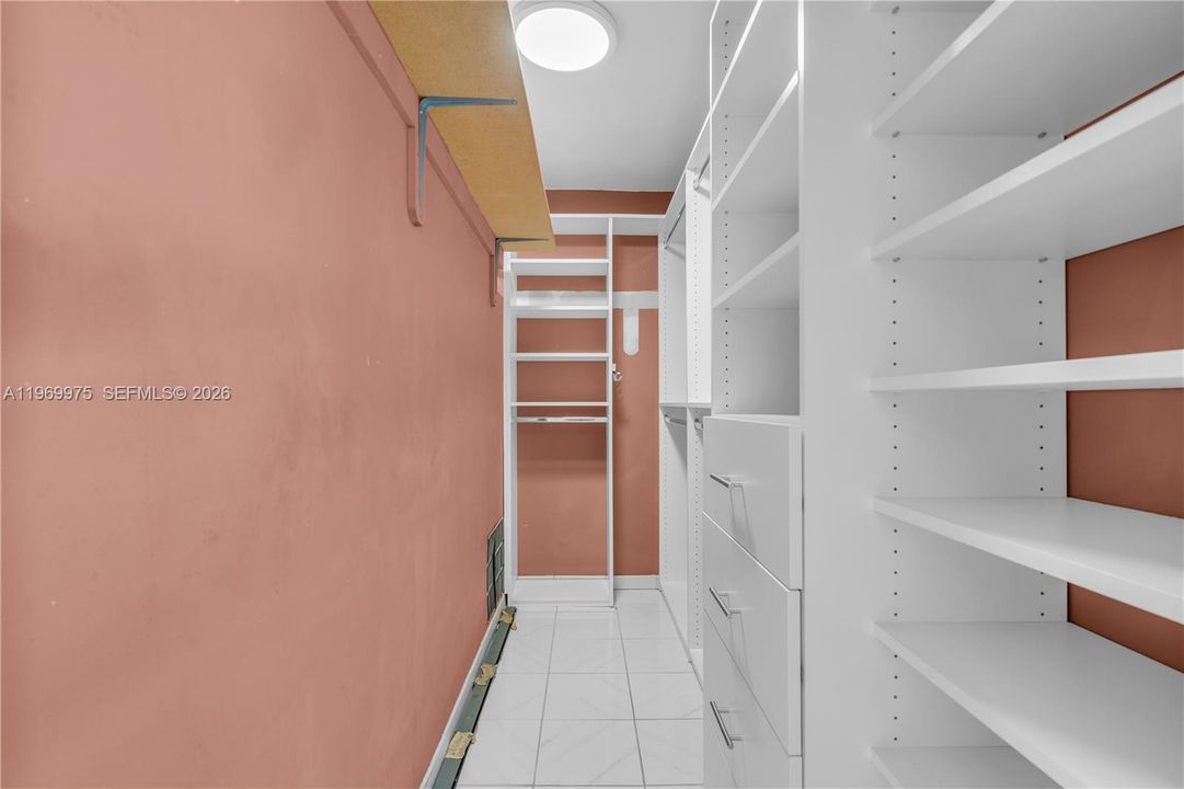 Upstairs master walk-in closet.