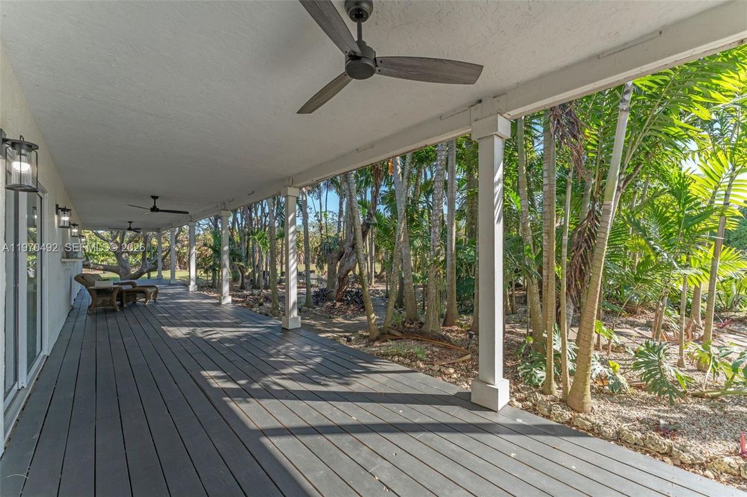 REAR DECK. LOOK HOW WIDE. GREAT OPPORTUNITY TO PUT A BANISTER RAIL UP   WOW.. WHAT A LOOK!..
