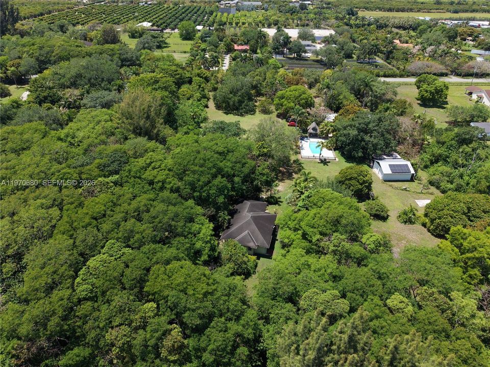 AERIAL VIEW BACK OF PROPERTY FACING WEST