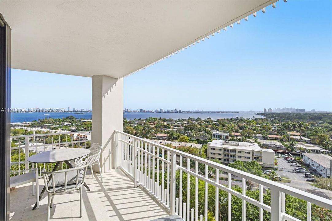 spacious wrap-around balcony with panoramic views