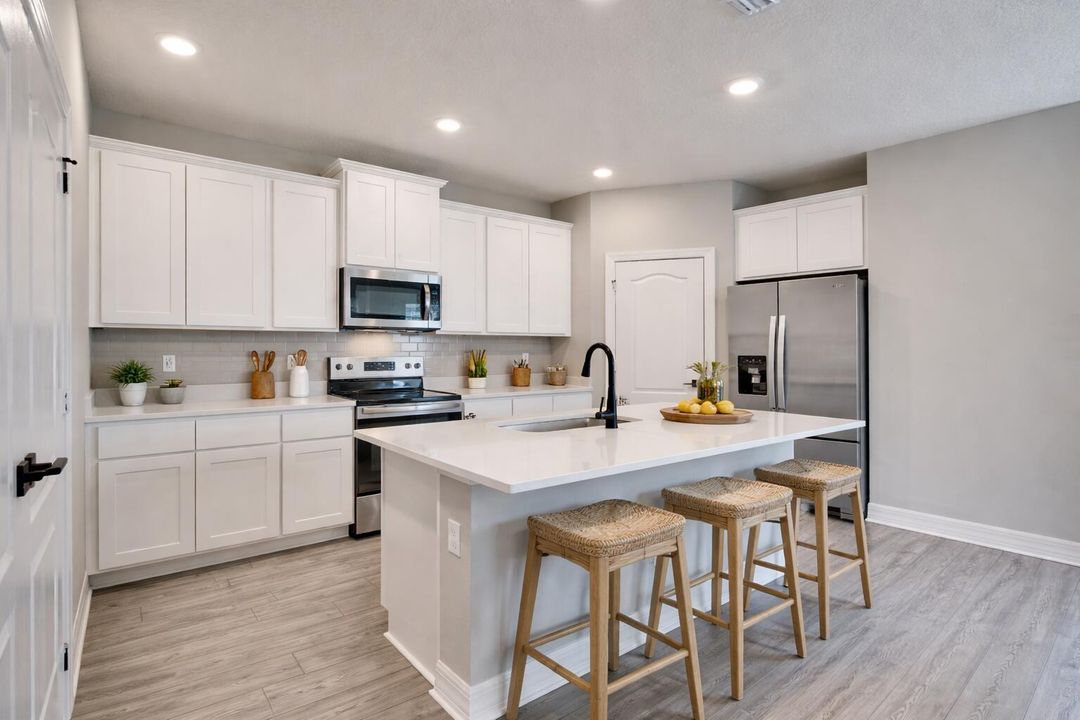 Modern minimalist kitchen with island (1