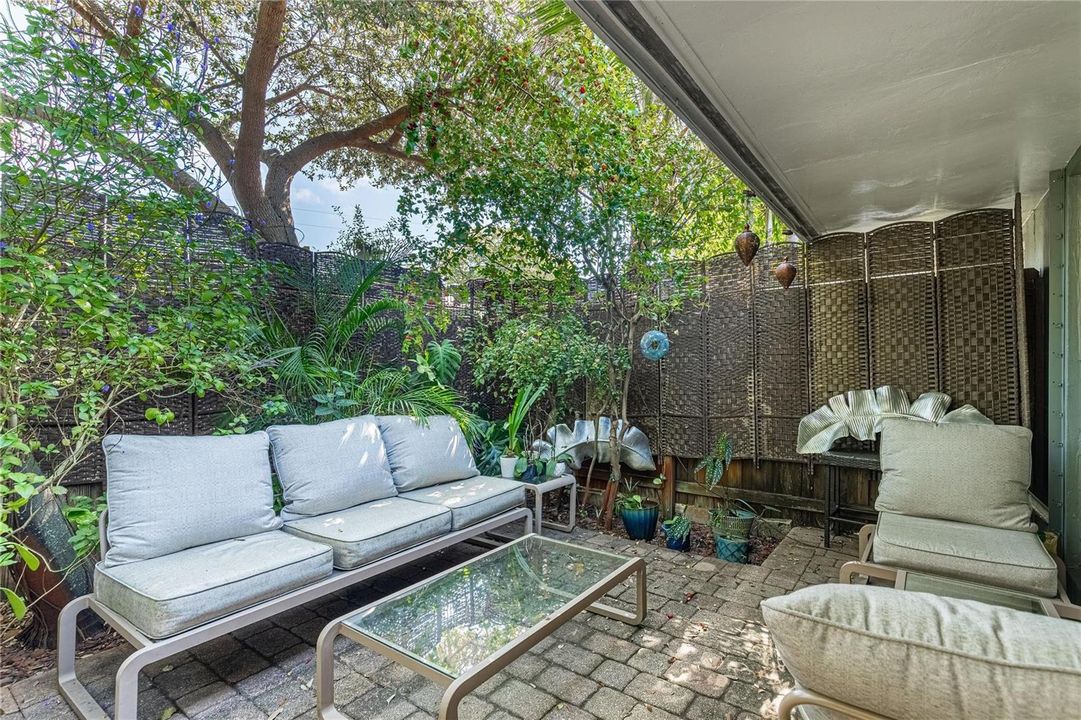 Unit 1013 private patio, fully fenced.