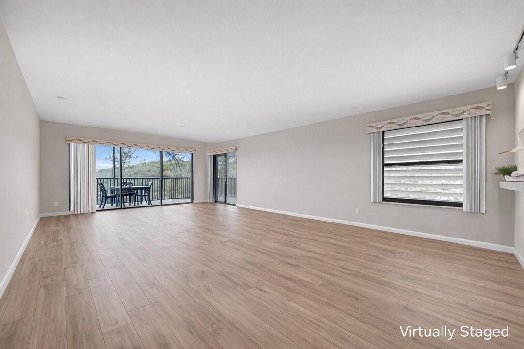 virtually staged flooring - living-dinin