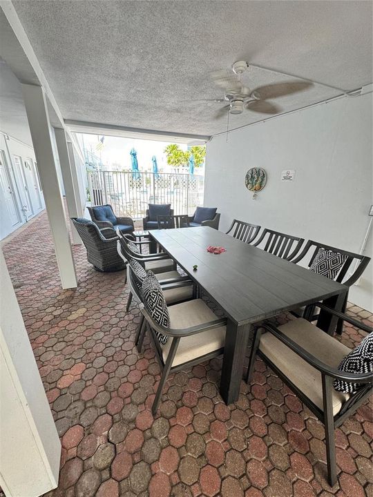 Covered dinning at the breezeway ...