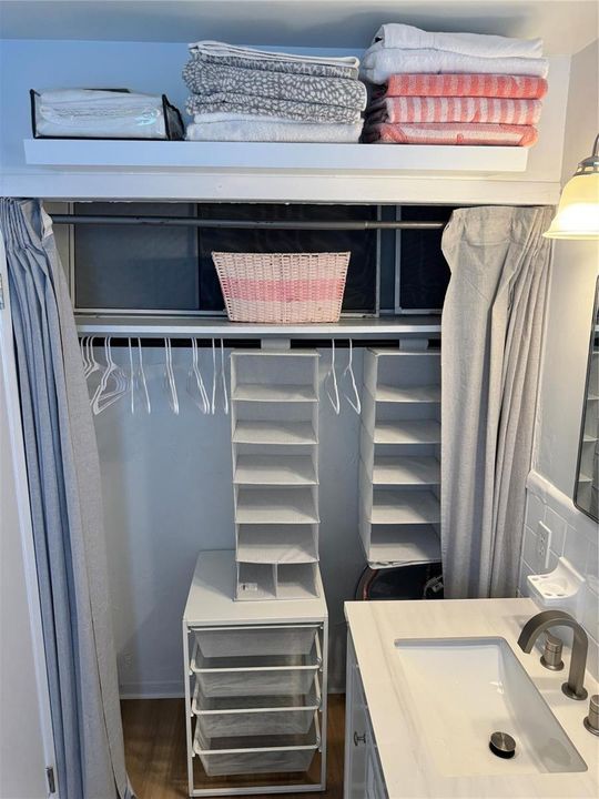 In bathroom closet.