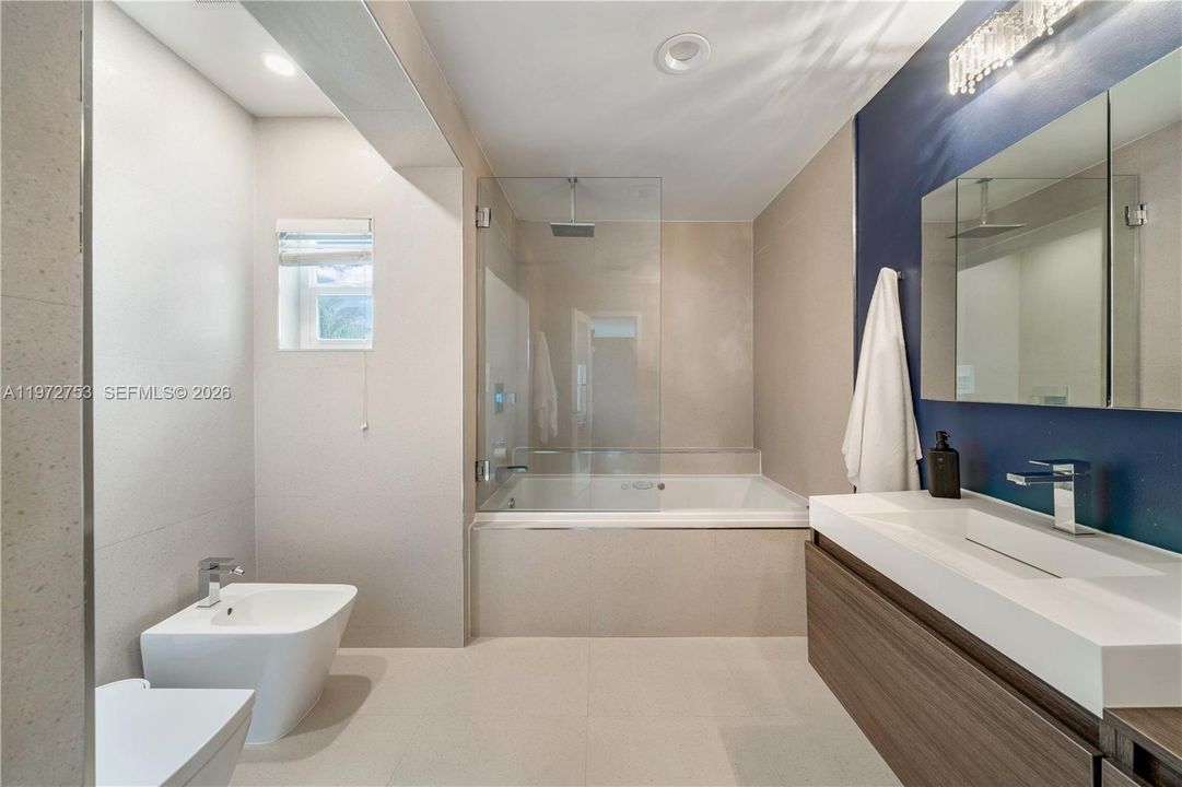 spacious primary bathroom on the third floor