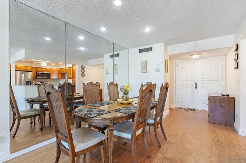 showing front door interior with dining