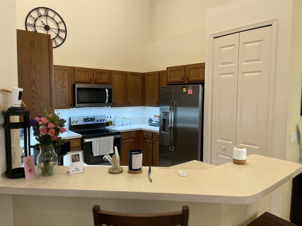 Kitchen with bar-height counter