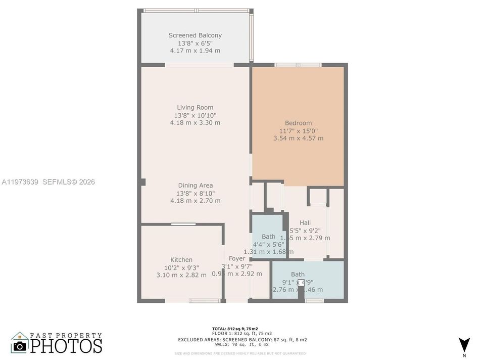 For Sale: $195,000 (1 beds, 1 baths, 812 Square Feet)