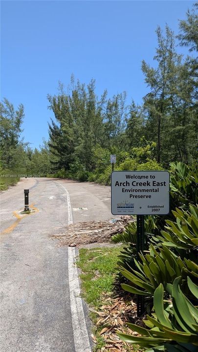 Arch Creek East Preserve across the street.