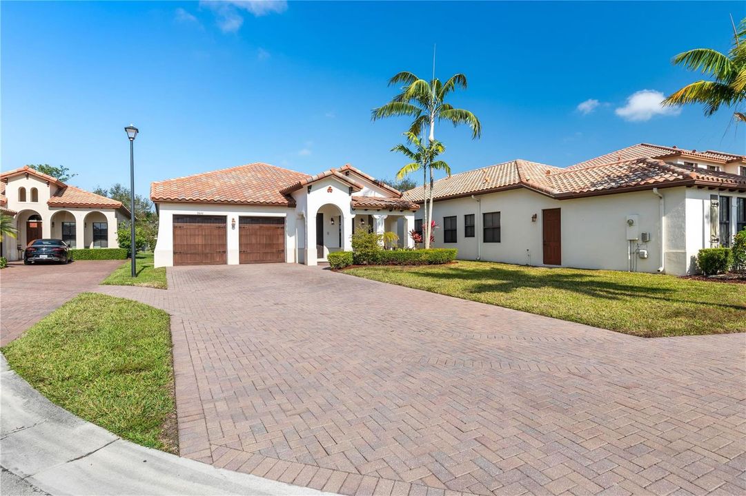 Front of house with long driveway