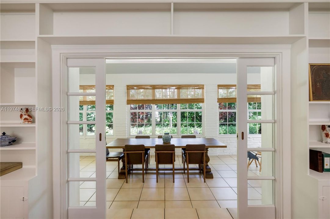 Large dining area allows for large family gatherings with lots of natural lighting.