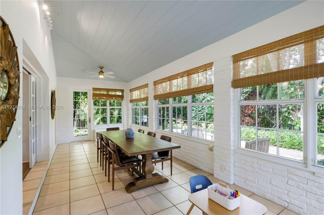 The additional dining area image highlights convenient outdoor access.