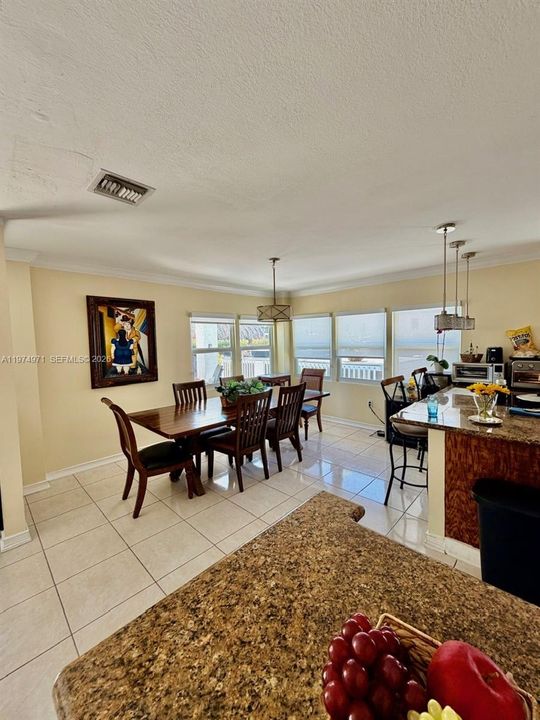 Formal dinning space + kitchen island