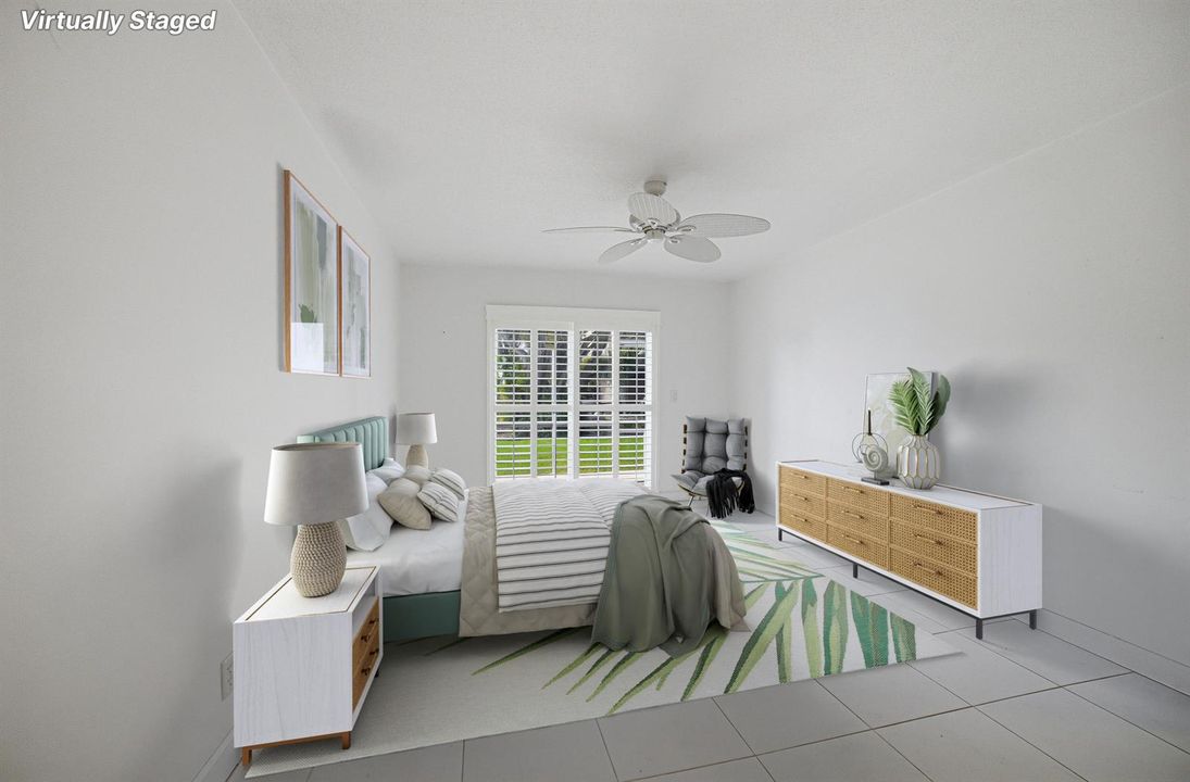 Virtually Staged Master Bedroom